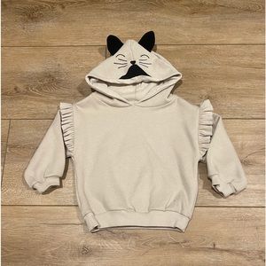 Zara beige kitty hoodie